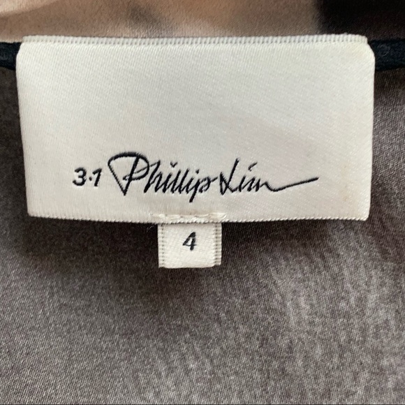 3.1 Phillip Lim Silk Top Gray Printed Short sleeve lightweight abstract size 4 - Picture 8 of 10